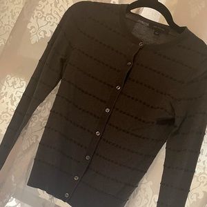 Ann Taylor Women’s Cardigan Sweater | Grey | Black | Metallic